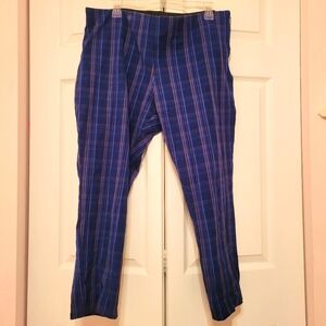 A New Day Blue Plaid Cropped Pants